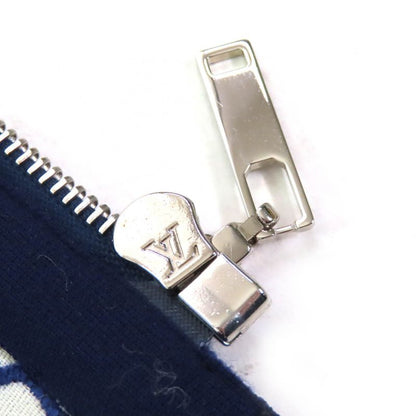 Louis Vuitton Monogram Flower Lace Jacquard Zip Up Knit Switch Dress Navy XS