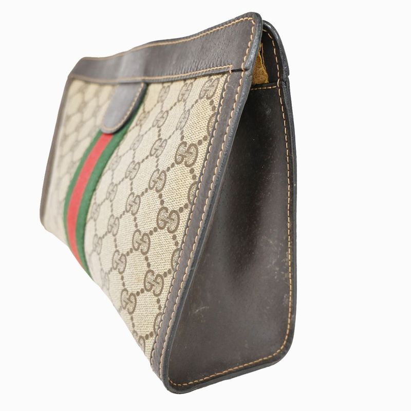 Gucci Old Gucci Second Bag GG Clutch Bag Sherry Brown 02bs099