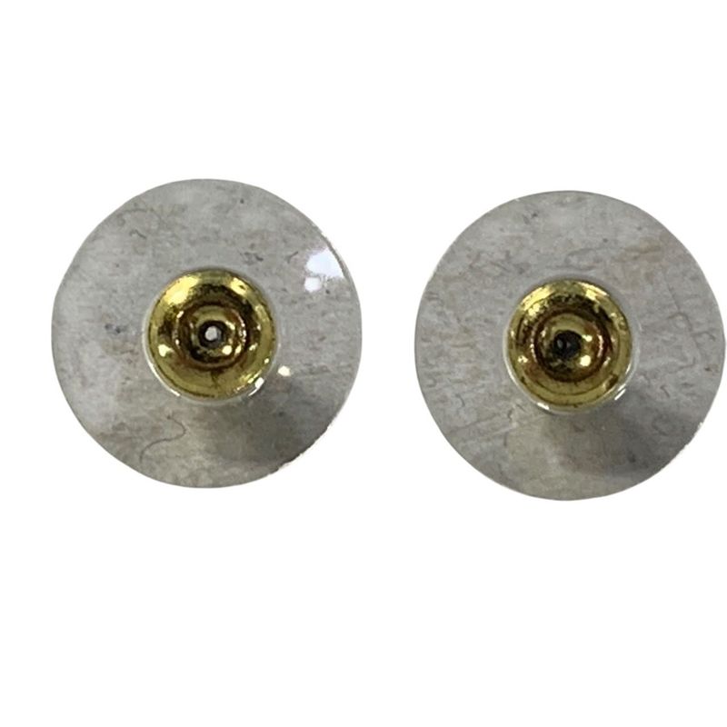 2941 Chanel Coco Mark Earrings Rhinestone Silver Metal Accessories F22V