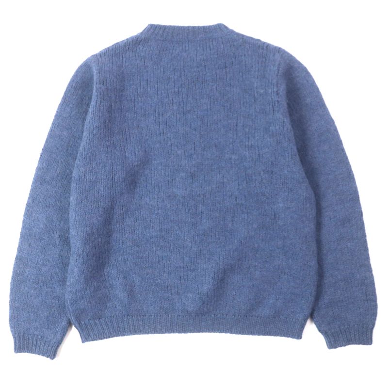  Gucci 636327 100% Wool GG Embroidery Embroidered Crew Neck Knit Sweater Navy