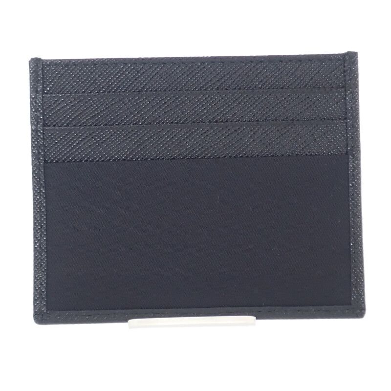 Prada Re-nylon X Saffiano Leather 2mc025_2dmh_f0002 Card Case Nylon Black