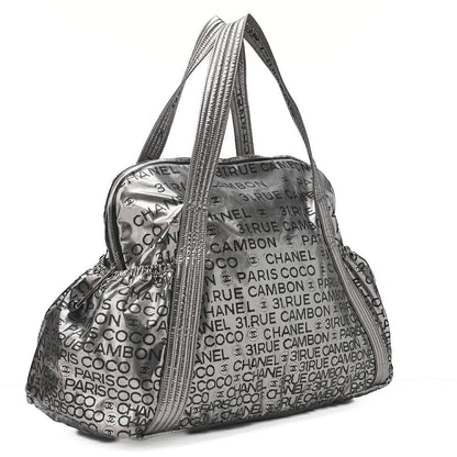 Chanel Tote Bag Nylon Unlimited Large Size Black Silver Hardware Brand [shipping