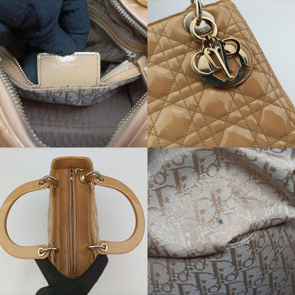 Christian Diorchristian Dior Lady Dior Beige Patent 14b-ma-0112