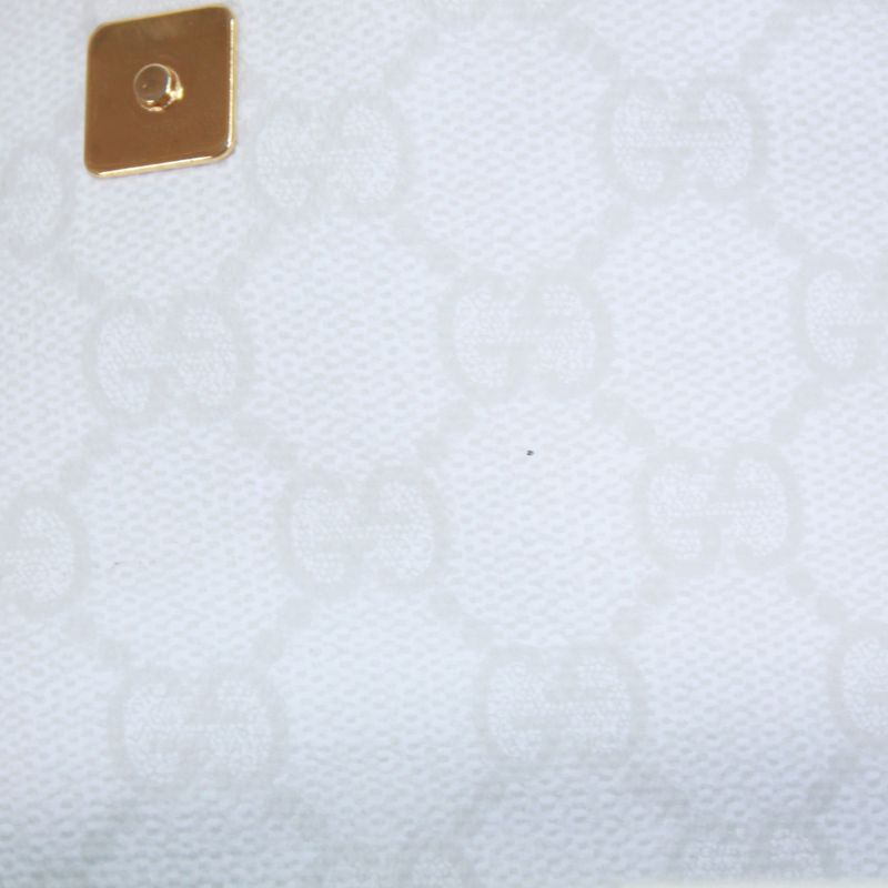 Gucci Sherry Line Waist Bag Leather X PVC White Body Bag Gold 152597