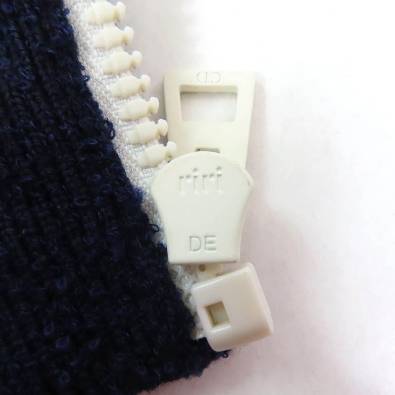 Christian DIOR 144v50am350 JA DIOR Paris Cropped Bomber Jacket Navy White 44