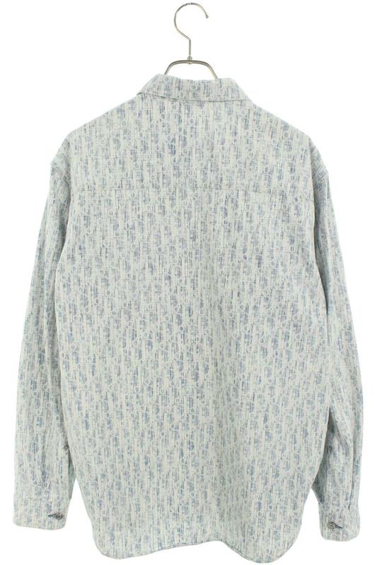 Dior 20AW 013d585by989 Oblique Patterned Denim Long Sleeve Shirt Men's 40
