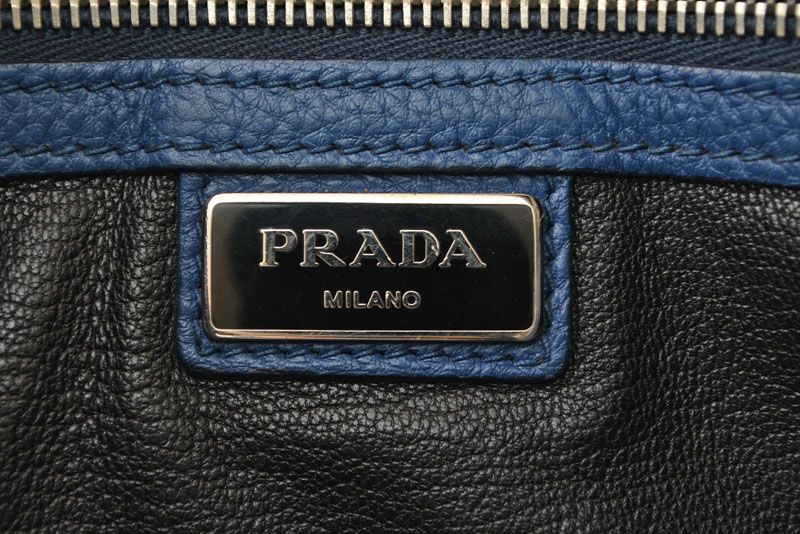 Prada Shoulder Bag Prada Cross Body Bag Vitello Daino Deerskin Navy Triangle