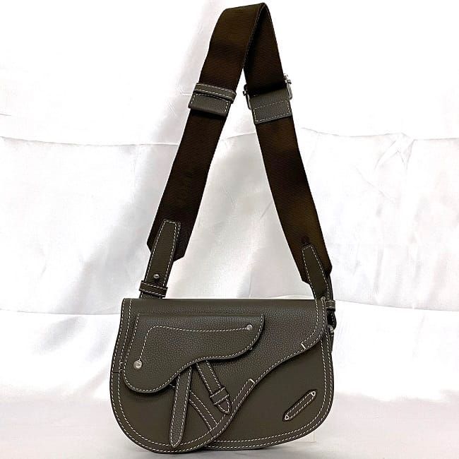 Christian Dior Shoulder Bag Brown Saddle 1