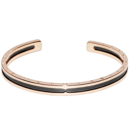 Bulgari Bangle Bracelet 18K Pink Gold Ss(stainless Steel) Bzero1 Bracelet M