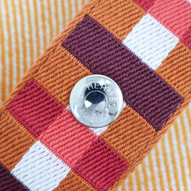 Hermes Brid A Black PM Au-carre Handbag Pouch Faube Orange Ladies Unused