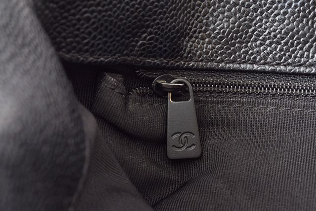 Chanel Shoulder Bag Tote Bag A4 Chanel Coco Mark Caviar Skin Black Preowned