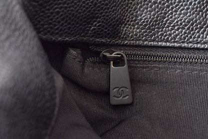 Chanel Shoulder Bag Tote Bag A4 Chanel Coco Mark Caviar Skin Black Preowned