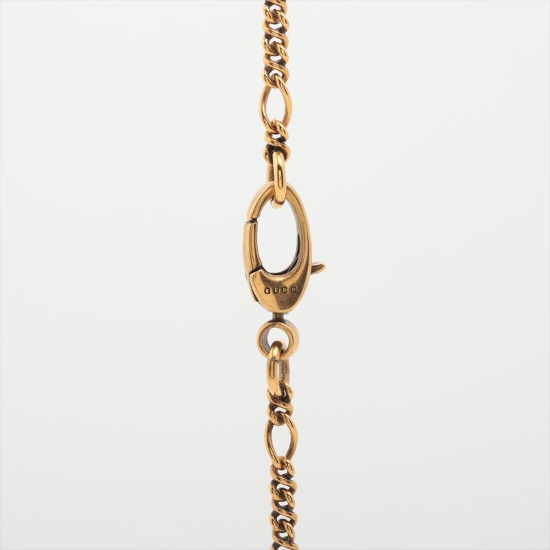 Gucci Michele Period Lion Head Necklace GP X Stones Gold X Yellow Made In Italy