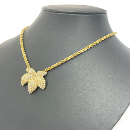 Christian Dior GP Rhinestone Flower Motif Necklace Gold 434394 Necklace