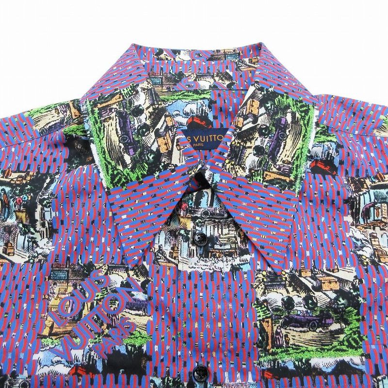 Louis Vuitton Rm222 Pn5 Hns62w Damier Classic Shirt Long Sleeves Purple Size XS