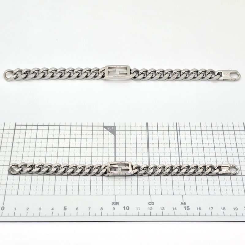 Fendi Baguette Bracelet M 19.5cm (7.68in) Long Silver-colored Palladium-polished