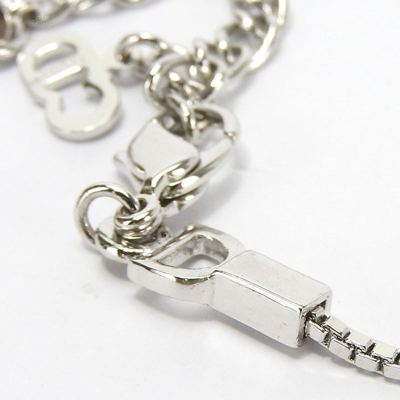 Christian Dior Necklace Metal Silver Hardware Fang Motif Plated Accessory