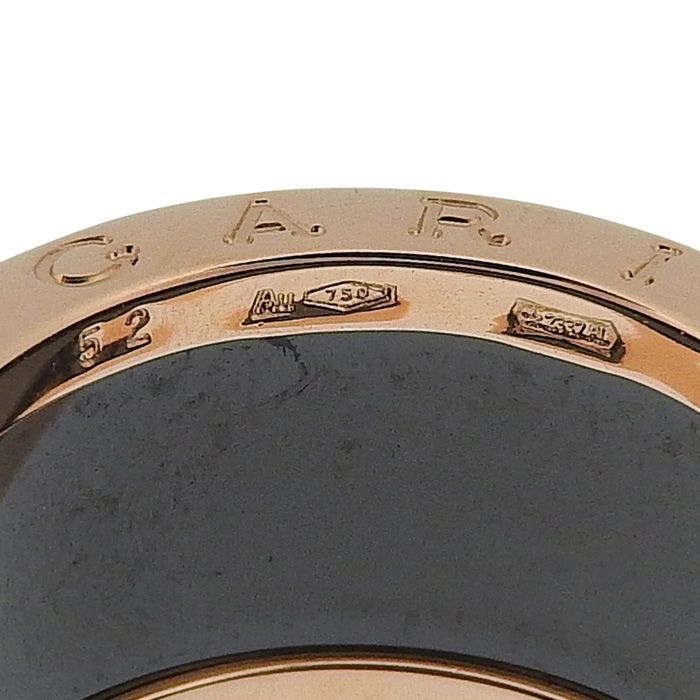 Bvlgari Bulgari B-zero1 4 Band Ring 18K Pink Gold CE 750 Pink Gold Ceramic #52