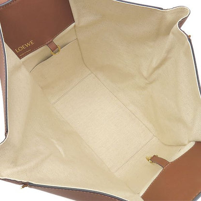 Loewe 2way Bag Hammock Bag Small Leather Jacquard Cotton Ecru and Tan Gold