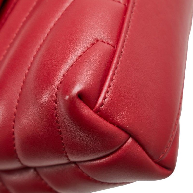 Saint Laurent YSL Logo Lou Lou Toy Bag 467072 Wine Red Leather Women Saint