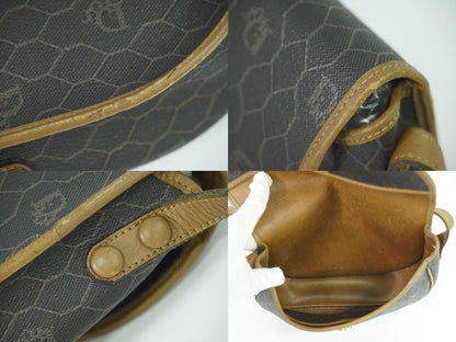 Object Christian DIOR Honeycomb Pattern Shoulder Bag Pochette PVC Black Bag