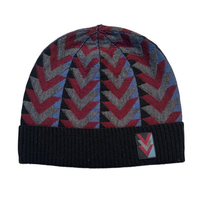 Louis Vuitton Geometric Pattern Knit Cap Men's Navy And Bordeaux -