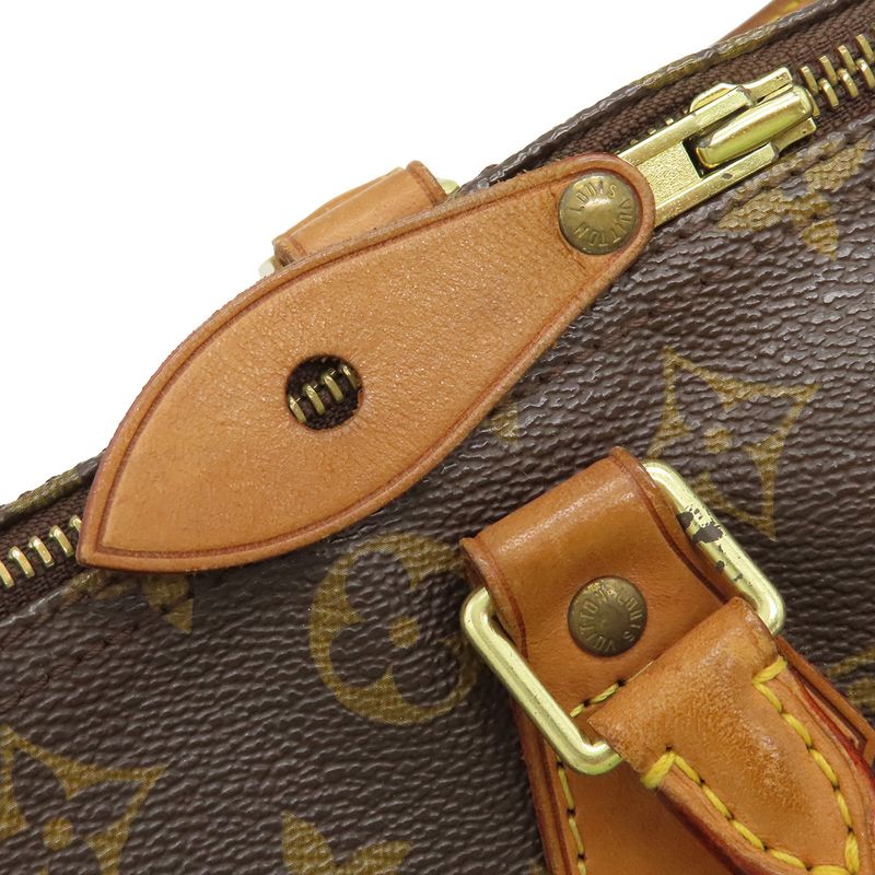 Louis Vuitton Handbag Speedy 30 Monogram Canvas Monogram Gold Hardware Brown
