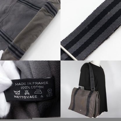 Hermes Fourre Tout Bassas MM Cotton Canvas Gray Unisex Shoulder Bag
