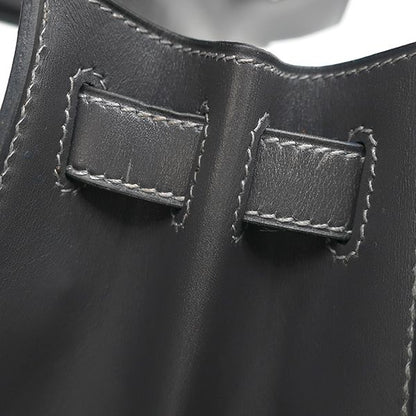 Hermes 2-Way Bag Kelly 28 Outer Stitch Box Calf Graphite Silver Hardware Gray