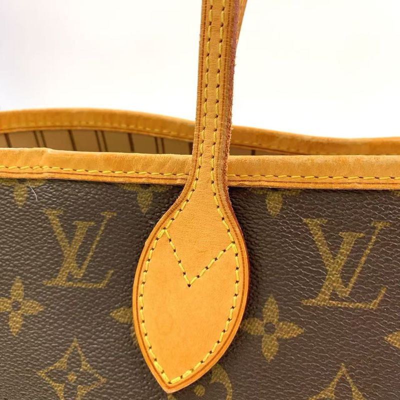Louis Vuitton Neverfull MM Monogram Leather X PVC Brown Tote Bag Gold M40156