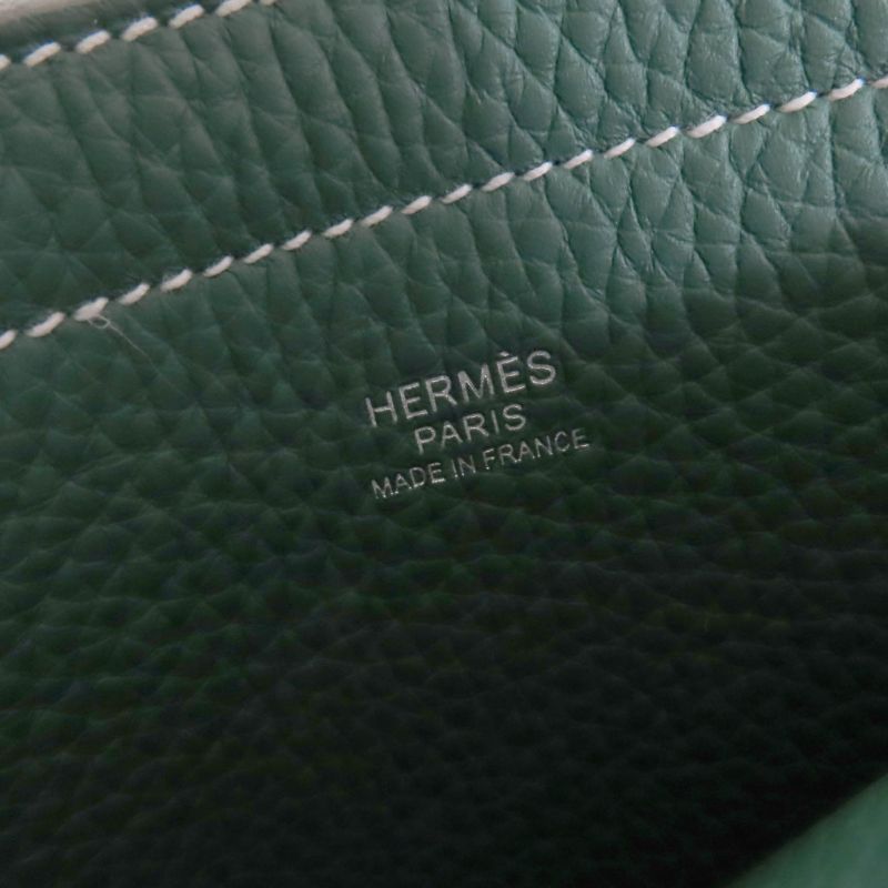 Hermes Cabas Serie 31 Taurillon Clemence Vert Moyen Tote Bag W Engraved Storage