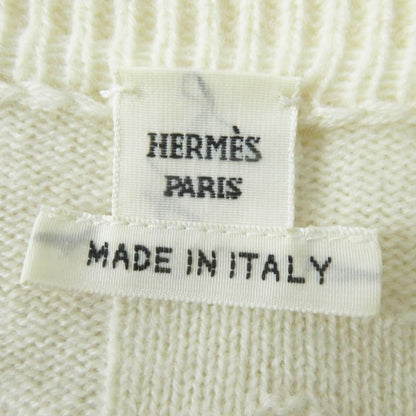 Hermes 23AW 3h2617d4 Wool H Motif Crewneck Long Sleeve Knit Pullover Ivory 34