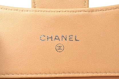 Chanel Wallet Chanel 3 Fold Wallet A82288 Lambskin Beige Silver Hardware