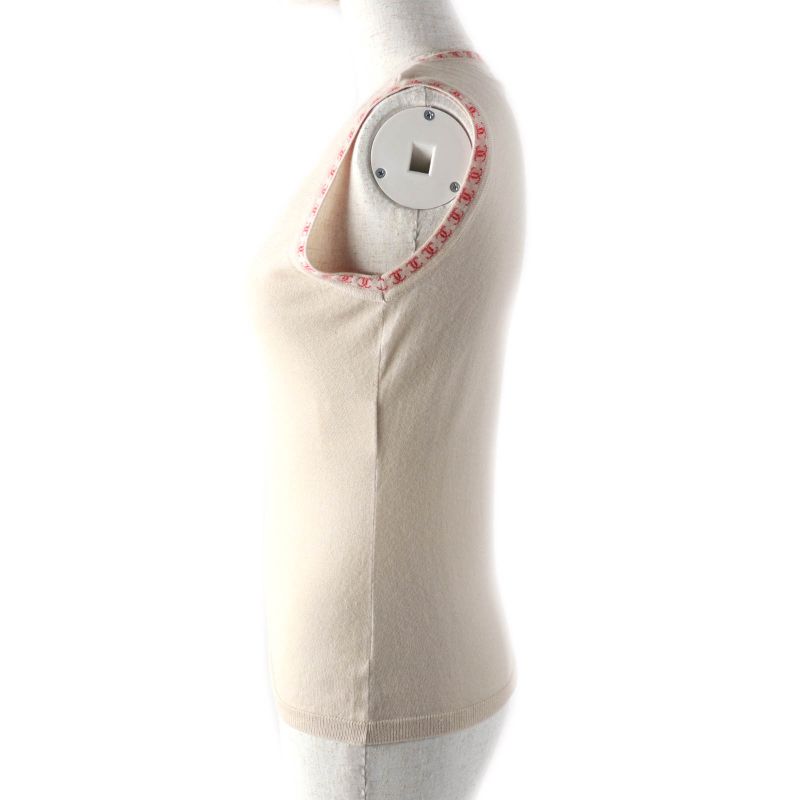 CHANEL Vintage 01S P17962 100% Cashmere Coco Mark Cardigan + Sleeveless Knit