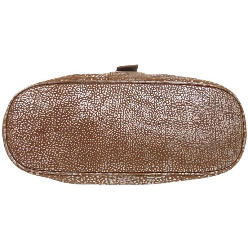 Bulgari Leoni 31649 Leather Brown/silver Handbag Brown 0128 Bvlgari