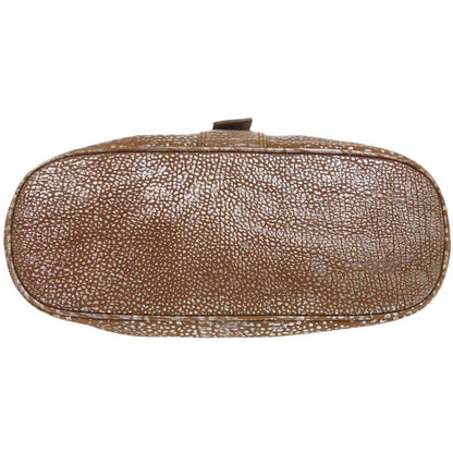 Bulgari Leoni 31649 Leather Brown/silver Handbag Brown 0128 Bvlgari