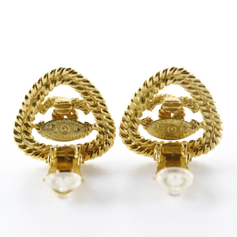 Chanel Coco Mark Gold Plated Gold 28 Ladies 13.0g Earring