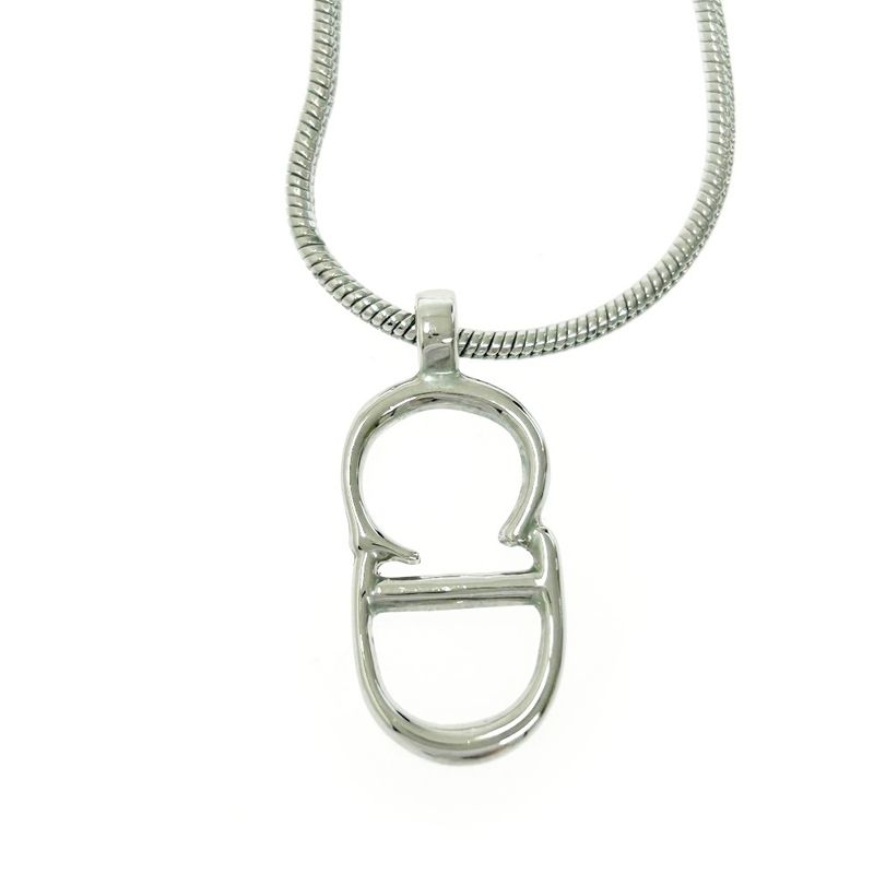 Christian Dior Metal CD Logo Necklace Women Silver 419054 Necklace