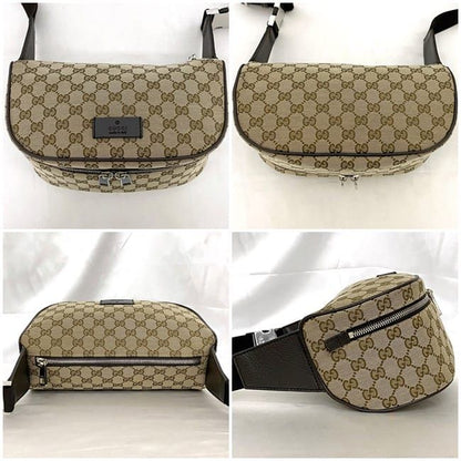 Gucci Body Bag Beige Brown GG Canvas 630915 Excellent Condition