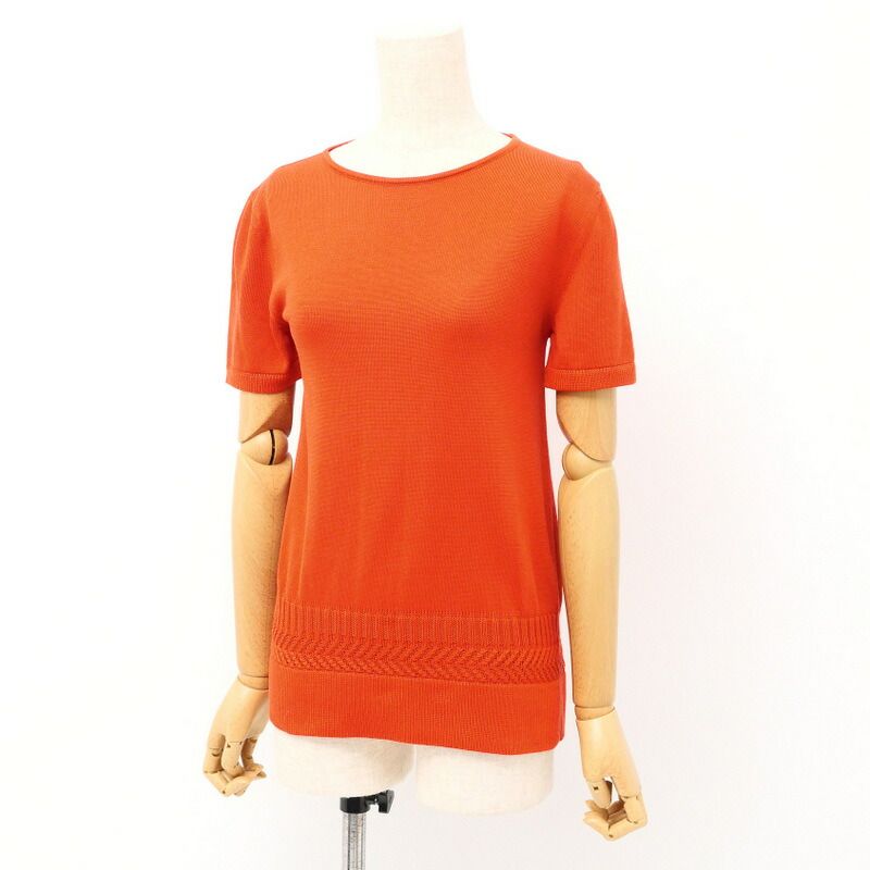 Hermes Knit Size 34 Short Sleeve Sweater Silk And Cotton [made In Italy