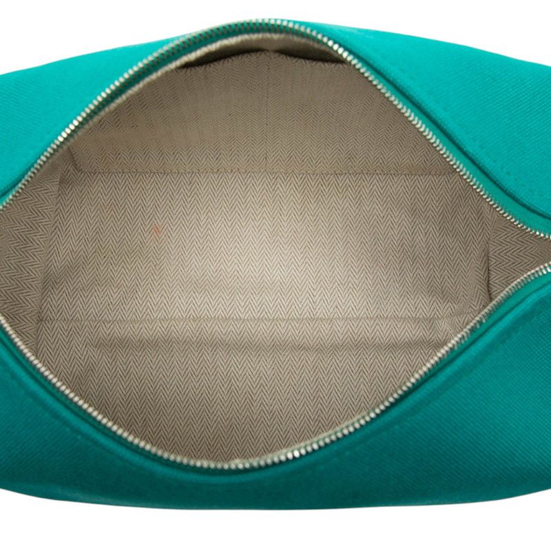 Hermes Brid A Brag PM Handbag Pouch Greenish Silver Hardware Canvas Women Hermes
