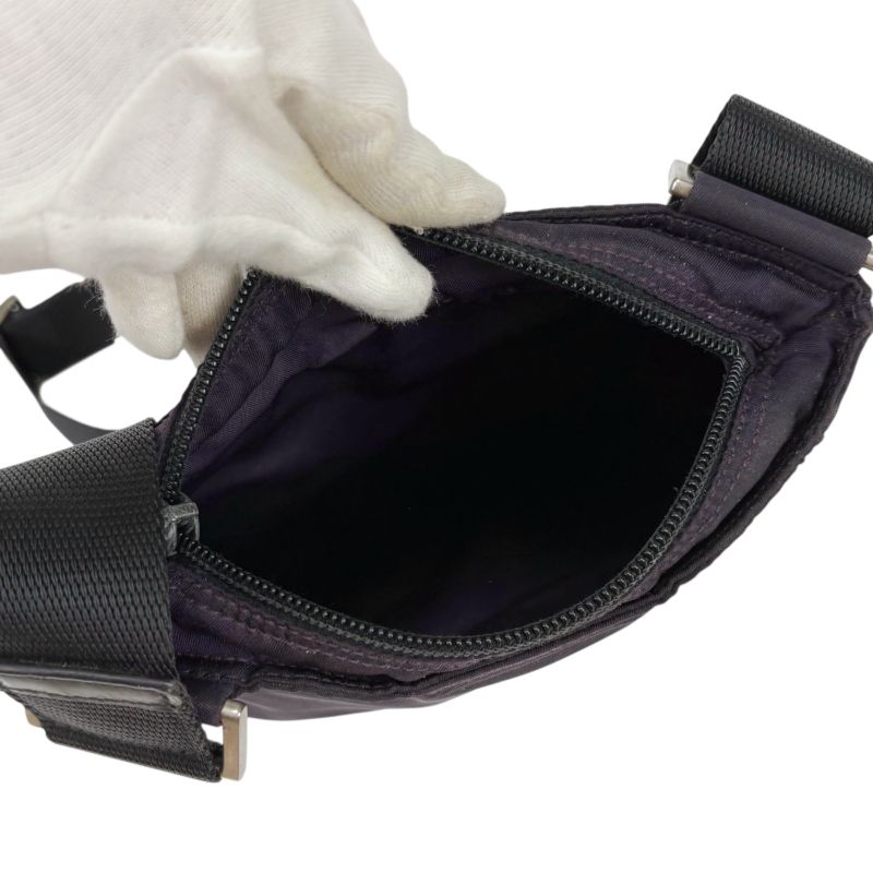 Prada Mini Shoulder Bag Pochette Triangle Logo Purple Tessuto Nylon