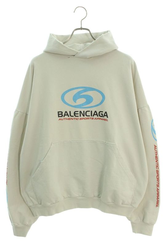 Balenciaga 24SS 761458 Tpvu7 Surfer Maxi Logo Print Pullover Hoodie Men 1