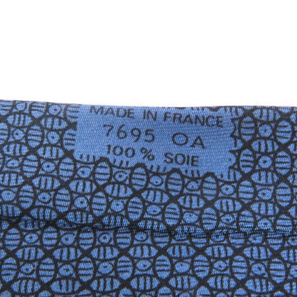 Hermes 7695 OA 100% Silk Geometric Pattern Wide Tie Blue With Box Men's