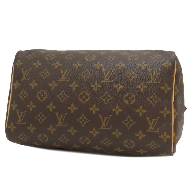 Louis Vuitton Handbag Speedy 30 Monogram Canvas Monogram Gold Hardware Brown