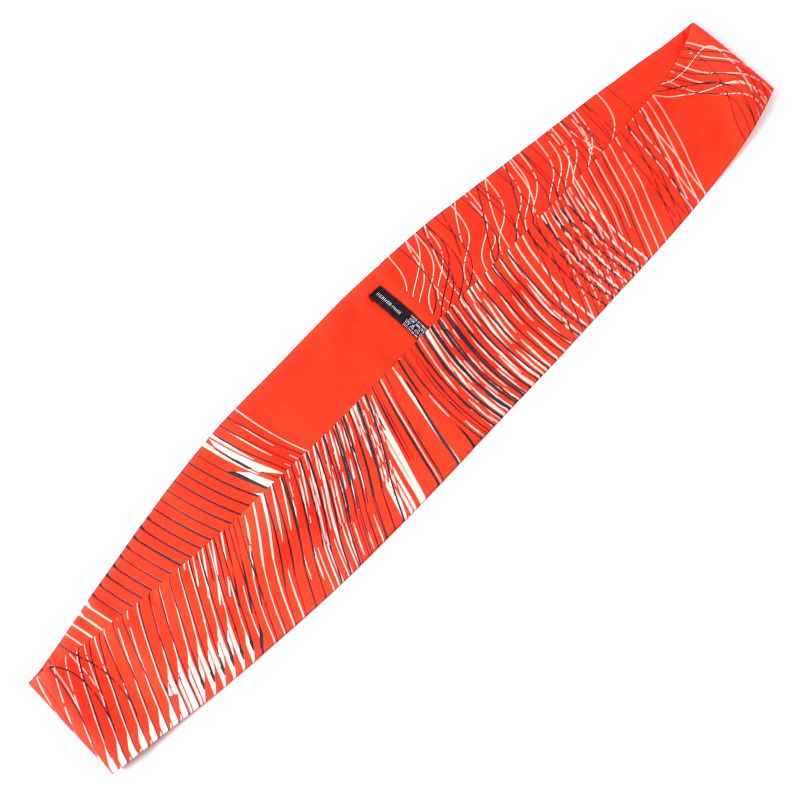 Hermes 100% Silk Snood Scarf Neck Warmer Orange White Black With Box Made In