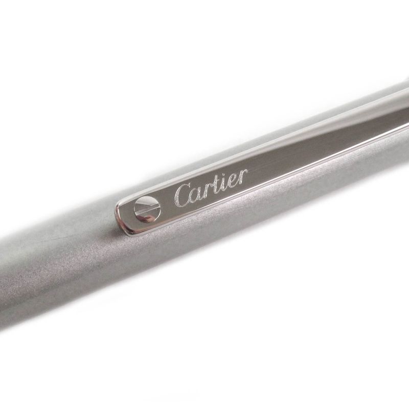 Cartier Santos De Cartier Ballpoint Pen With Logo Twist Stationery Silver Men's