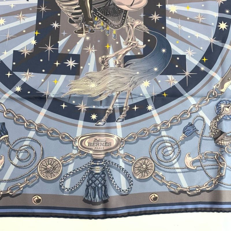 Class Hermes 20SS C'est La FETE Serafette Double Face Carre 90 Scarf "c'est La