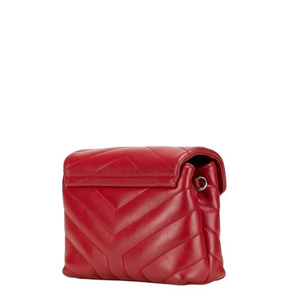 Saint Laurent YSL Logo Lou Lou Toy Bag 467072 Wine Red Leather Women Saint