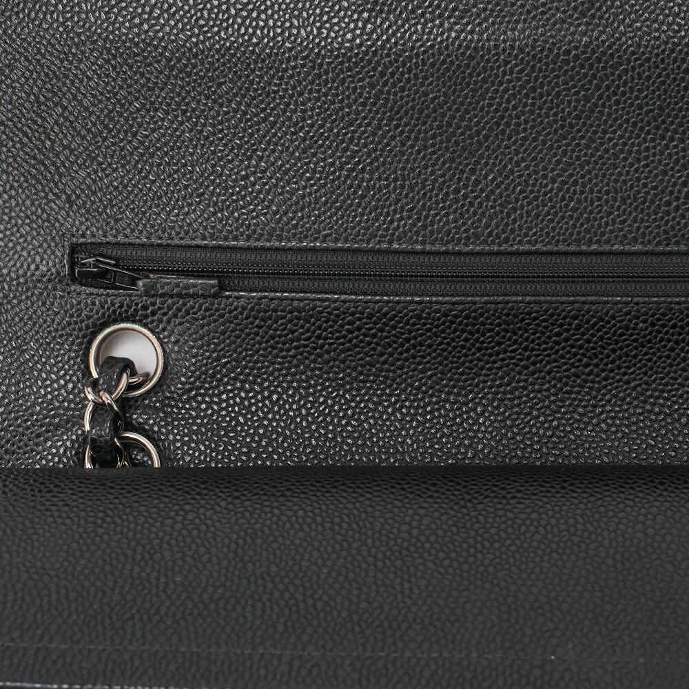 Chanel Matelasse Double Flap 25cm (984in) Chain Shoulder Caviar Skin Black